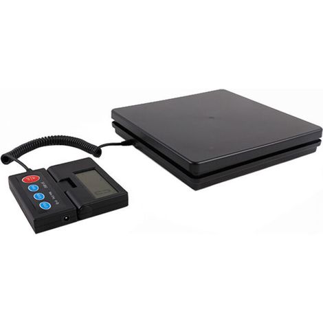 Balance Postale Numerique 50 kg Pese-colis de Precision 2 g avec Minuterie Fonction Tare Maintien Ecran LCD Pliable 90° Balance Portable pour Bagage Maison Poste Alimentation CA/CC Certifiee FCC (1/2)