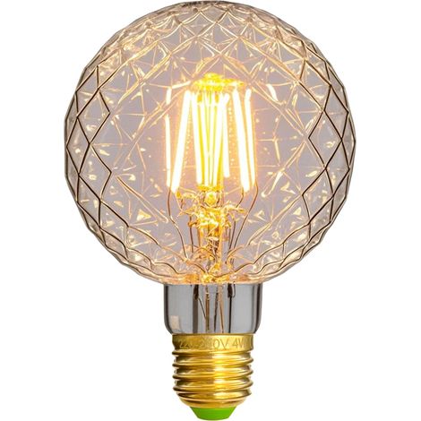 Ampoules LED vintage à filament rétro 4 W 220/240 V E27 Ampoule décorative G95 Cristal (1/5)