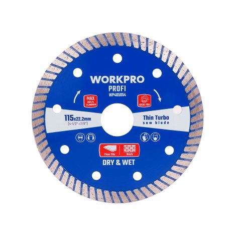 Disco diamantato WorkPro turbo ultra-thin 115 mm acciaio 13300 giri