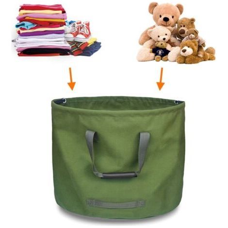 Faltbarer Gartenabfallsack (238 Liter) – Wasserabweisendes Canvas – 46 x 55 cm – Mit Verschlussschlaufe – Tragegriffe (1/5)