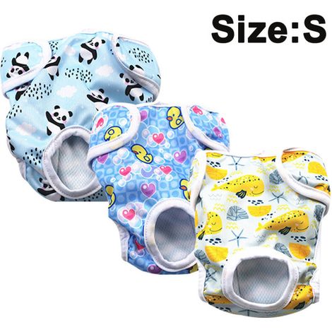 Paquet De 3 Couches Lavables Réutilisables Pour Chien, Pantalon Physiologique Pour Chien Très Absorbant Couche Sanitaire Prévention Du Harcèlement Pour Animaux Pantalon Physiologique (1/5)