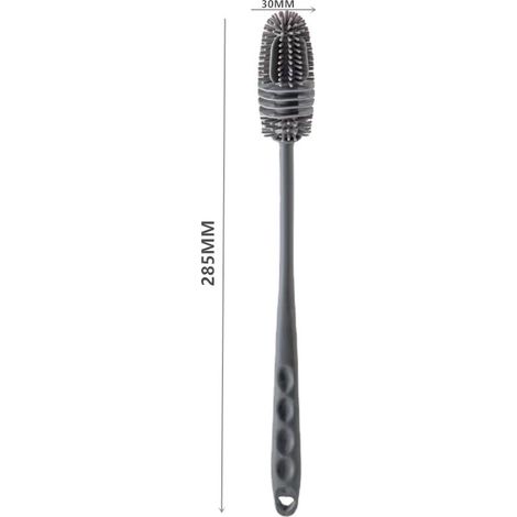 (Gris, 1 pièce) Brosse de nettoyage en silicone pour verres/bouteilles d'eau, brosse de nettoyage à long manche pour biberons (1/5)