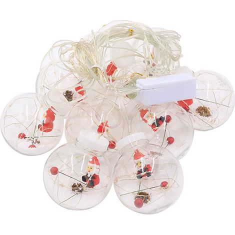 Guirlande lumineuse Globe style Père Noël, en PVC sécurisé, pour Noël à la maison, au café ou en fête