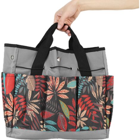 Borsa da giardino in tessuto Oxford 600D, con molteplici tasche, leggera e resistente, ideale per riporre attrezzi da giardino.