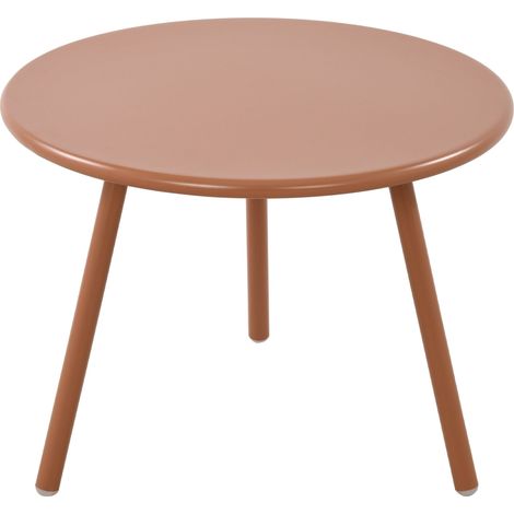 Tavolino rotondo da interno/esterno in polipropilene color terracotta – Ø 60 cm resistente alle intemperie 100009237