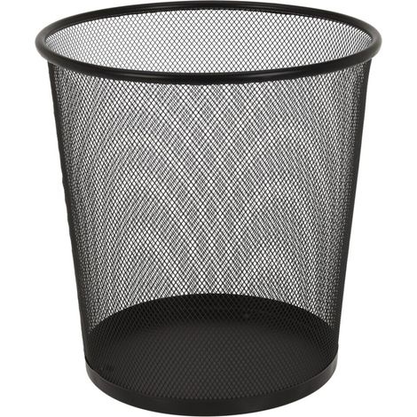 Poubelle métallique noire 28 cm