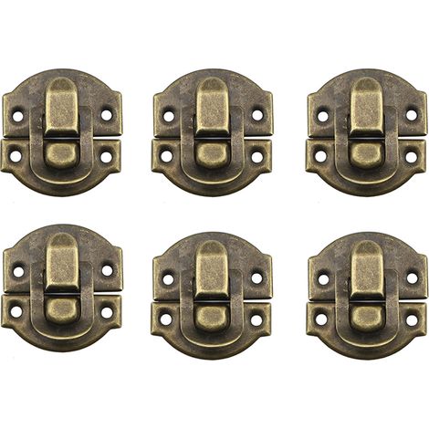 Loquet et loquet, petite taille vintage boîte métal boucle serrure moraillon vintage boîte porte coquille boîte fer ensemble antique tiroir loquet