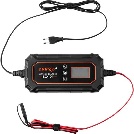 Chargeur de batterie intelligent Dnipro-M 6/12/24 V 10 A 12 modes Compatible avec les batteries au plomb-acide, AGM, gel, calcium et LiFePO₄