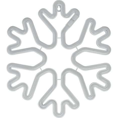 Applique néon LED déco flocon blanc 30 cm USB/piles DPM (1/5)