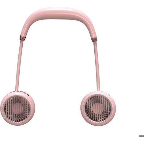 Ventilateur tour de cou mains libres, mini ventilateur personnel USB rechargeable, design casque, portable, rotation à 360° - Ro (1/5)