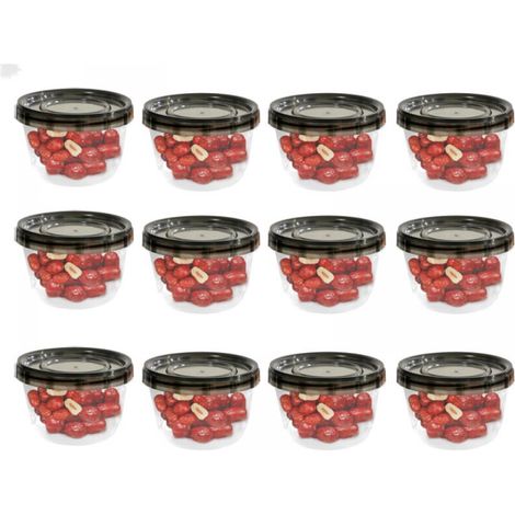 Bocaux hermétiques pour congélateur – Bocaux de conservation hermétiques Contenants noirs transparents, lot de 12