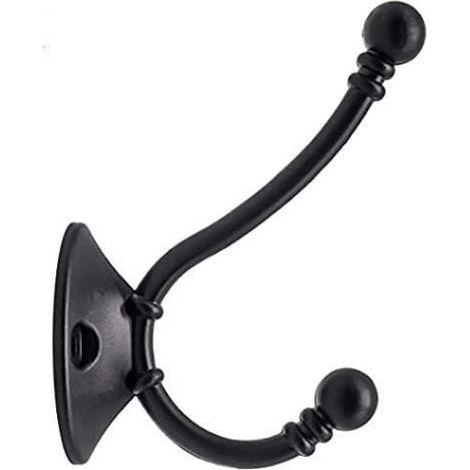 Vintage Wandhaken aus schwarzem Metall mit 8 Haken für die Innenaufbewahrung