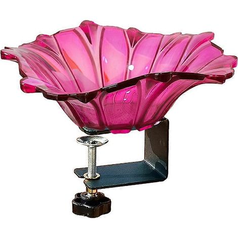Rambarde pour bain d'oiseaux de balcon, mangeoire à oiseaux, clôture pour bassin de bain d'oiseaux, bassin de bain d'oiseaux avec base réglable robuste, rambarde de terrasse rose rouge. (1/5)