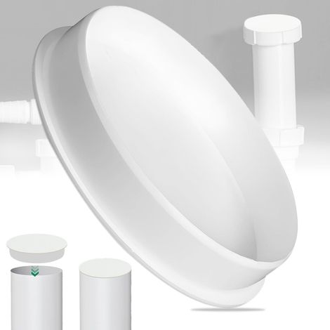 Couvercle De Tuyau De Ventilation,110 mm, Bouchon De Blocage Intérieur En PVC, Bouchon d'Obturation, DN100, Plastique Asa Résistant Aux Uv, Insertion Facile Et Pratique(Blanc, 110mm) (1/5)