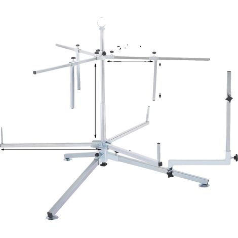 Distributeur de bobines de tuyau, support trépied réglable, haute capacité de charge, Gris Argenté (1/2)