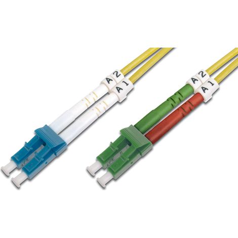 LWL Patchkabel, Duplex, LC (APC) LC Stecker, Singlemode OS2 Verwendung: Zur Verlegung von optischen Netzwerkverbindungen (Glasfaser) im Gigabit-Bereich