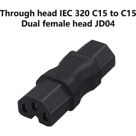 Adaptateur de prise secteur IEC320 C15, adaptateur de conversion de puissance C15 femelle vers femelle (1/4)