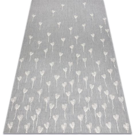 Carpet FLAT 48779/637 Flowers - grey cream grey 160x230 cm