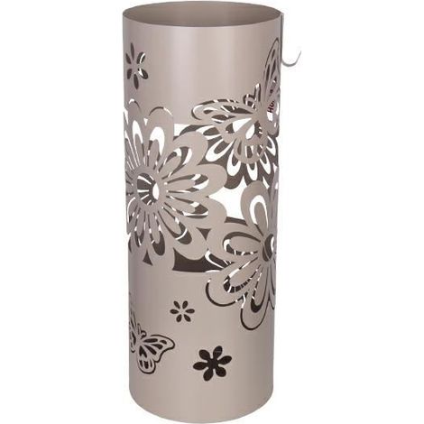 Portaombrelli in Metallo Tondo Butterfly Tortora 55 cm