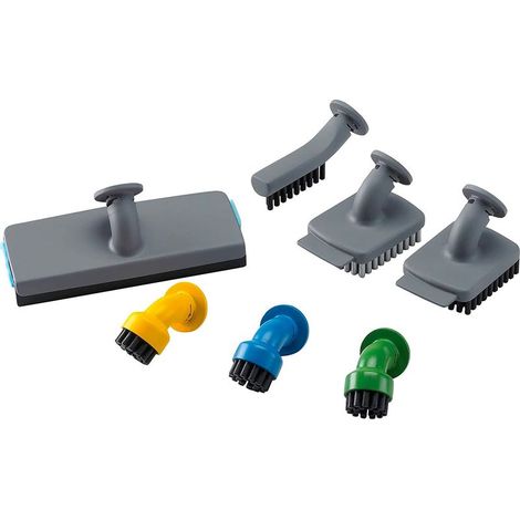 Kit d'accessoires 7 pièces pour balais vapeur multifonctions : 3 brosses, 1 raclette, 1 brosse spéciale pour joints – Compatible avec les modèles BLACK+DECKER (1/5)