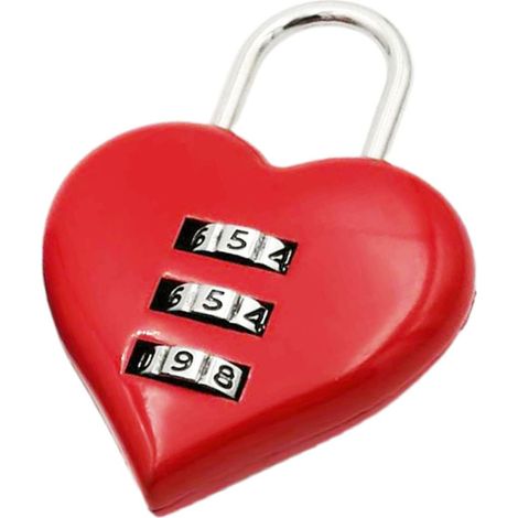 Candado para equipaje con combinación de 3 dígitos, de aleación de zinc y forma de corazón (1/5)