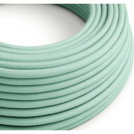 Cavo tessile al metro creative-cables in cotone latte menta rc34 2x075mm - xz2rc34 (1/4)