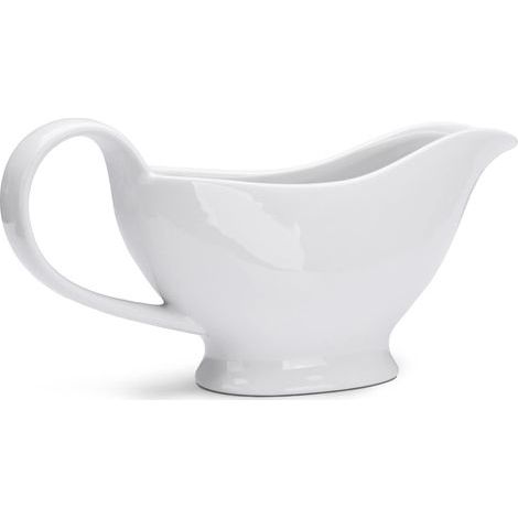 Saucière Blanche 250 ml, Pot à Sauce en Porcelaine, Petite Saucière avec Poignée Lisse, Sauciere en Céramique pour Vinaigrette, Jus de Rôti, Crème, Dîners, Restaurants, Fêtes (1/2)