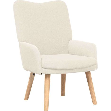 Fauteuil de Salon，Chaise，Fauteuil relaxant Crème 63 x 67 x 94 cm tissu CFW207065 (1/5)