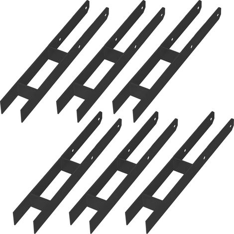 Base de columna en H KOTARBAU® para instalación en pared, anclaje de soporte de acero galvanizado negro de 70 mm, juego de 6 (1/5)