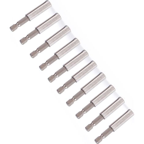 Lot de 10 rallonges de tournevis avec porte-embouts de perçage hexagonaux 1/4" pour outils électriques (1/5)