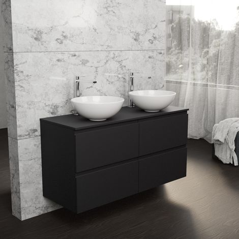 Inda - Meuble de salle de bain L.120 avec double vasque à poser / (1/5)
