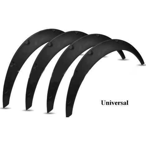 Protecteur de passage de roue adhésif universel pour voiture, garniture d'arche de garde-boue, protection anti-boue, accessoire auto de type 2, kit de 4 pièces, finition noir mat, résistant aux chocs. (1/5)
