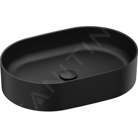 Ravak Ceramic - Vasque à poser, 550x370 mm, sans trop-plein, noir mat XJX0D155000 (1/4)