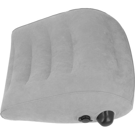 Coussin lombaire ergonomique gonflable pour siège auto et bureau - Support dorsal portable en PVC gris
