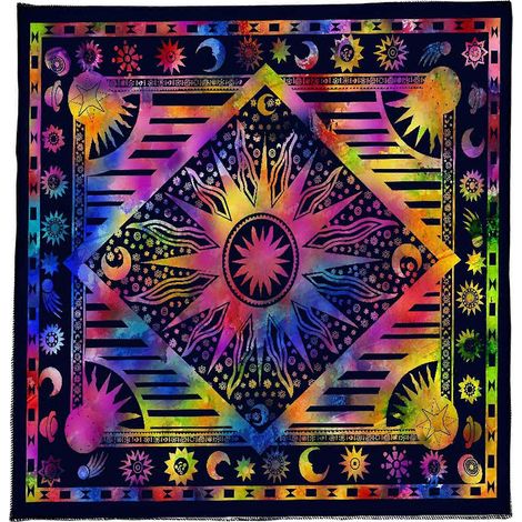 Nappe de table élégante et pratique avec motif de tarot, idéale pour la salle à manger, la cuisine ou le bureau. Dimensions : 60 x 60 cm. (1/5)