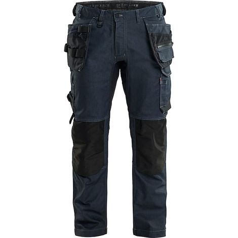 Pantalon de travail artisan denim stretch poches flottantes 1750 Bleu roi/Noir 3XL - FR(56) - SE(C62) - Standards