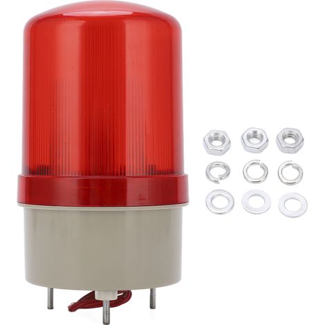 Lampe de signalisation LED 120dB avec alarme sonore pour barricade routière, chantier, atelier - 12V (1/5)