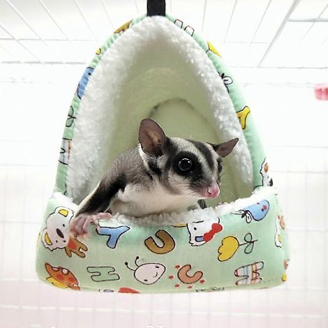 Hamac suspendu pour oiseaux, nid douillet et chaud pour l'hiver, tente en peluche, cachette douillette pour dormir, jouer et se reposer pour perroquet ou hamster (taille XS). (1/4)