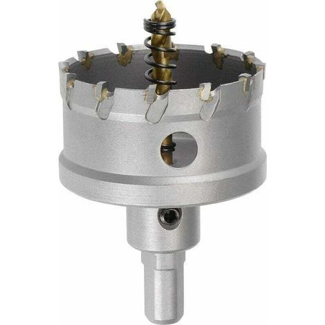 Fraise-Trépan En Carbure De 60 Mm, Scies Cloches Pour Tôle En Acier Inoxydable, Pas De Limite De Tige Triangulaire Antidérapante, Avec Foret Central Revêtu De Titane (1/5)