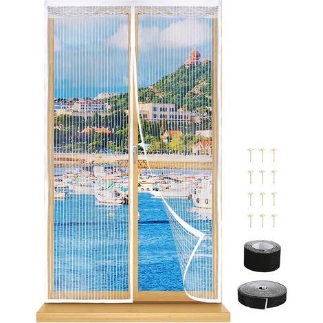 TAISHENGDA-Moustiquaire Fenêtre Découpable 130x150cm, Toile Moustiquaire Anti-Insectes Moustiques avec Bande Adhésive Maille Fine Ecran Moustiquaire Fenêtre sans Perçage - Blanc Transparent (1/5)