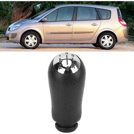 Pommeau de levier de vitesse pour Renault CLIO III 2005‑2009, 5 vitesses, design argent et noir