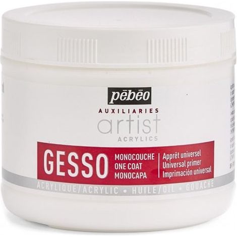 Pebeo - Peintures Acryliques - Huile auxiliaires gesso monocouche artist acrylics 500 ml