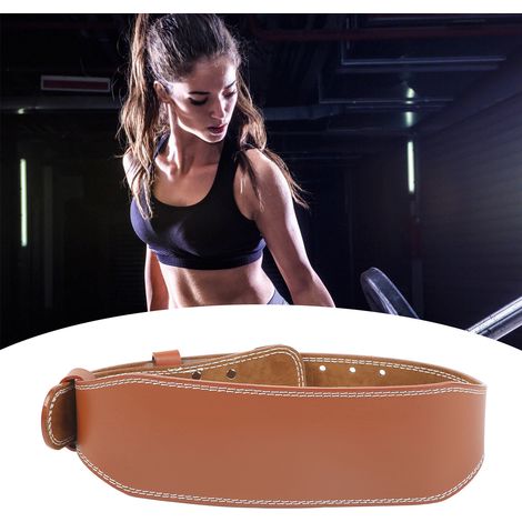 Ceinture de protection lombaire élargie pour haltérophilie, squat et soulevé de terre - Marron