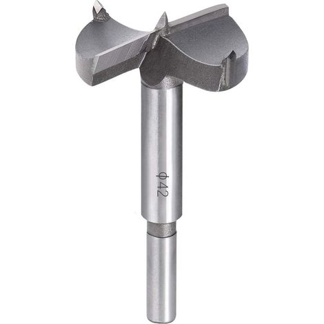 Brocas para madera, fresa de carburo de 42 mm, para instalar puertas, cajones y contrachapado de madera esférica. Permite hacer agujeros limpios y de fondo plano en la madera de forma rápida y sencill