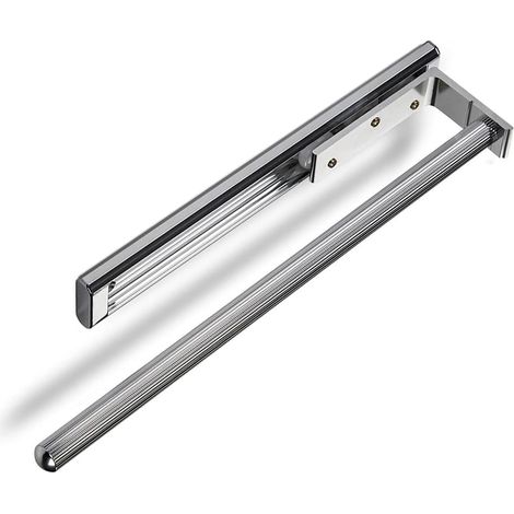 1 - Porte-Serviettes - Accessoire De Salle De Bain - Système Télescopique En Aluminium Chromé Pour Cuisine Et Douche - 32,5x48,7 cm (1/3)