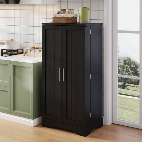 Mueble de cocina 120x60x40 cm con luz LED con sensor puertas dobles estantes ajustables y separadores interiores negro