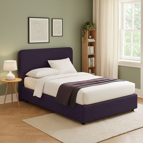 Letto Singolo Slough, Sfoderabile, Contenitore Made in Italy, Viola (1/5)