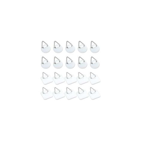 Lot de 20 supports adhésifs invisibles de 2,5 cm, supports verticaux adhésifs pour plaques murales, plaques murales pour assiettes, tableaux, art décoratif (blanc) (1/5)