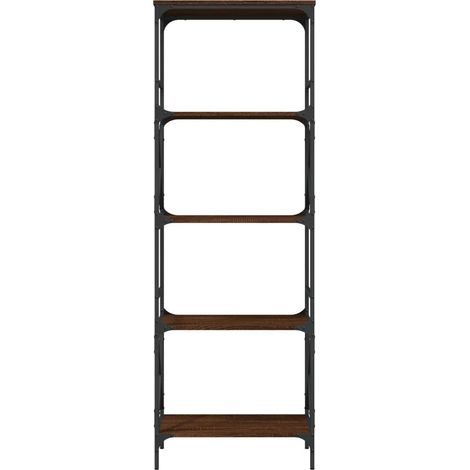 vidaXL Bücherregal mit 5 Ebenen, braunes Eichenholz, 59x35x171 cm