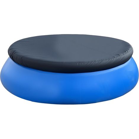 Bâche de Piscine Ronde Gonflable 244 cm, Tissu Oxford indéchirable, Coupe-Vent, résistante aux Feuilles et UV, Installation Facile (1/5)